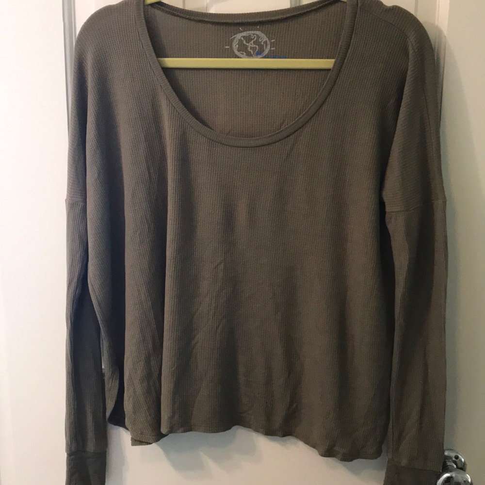 Army green waffle shirt